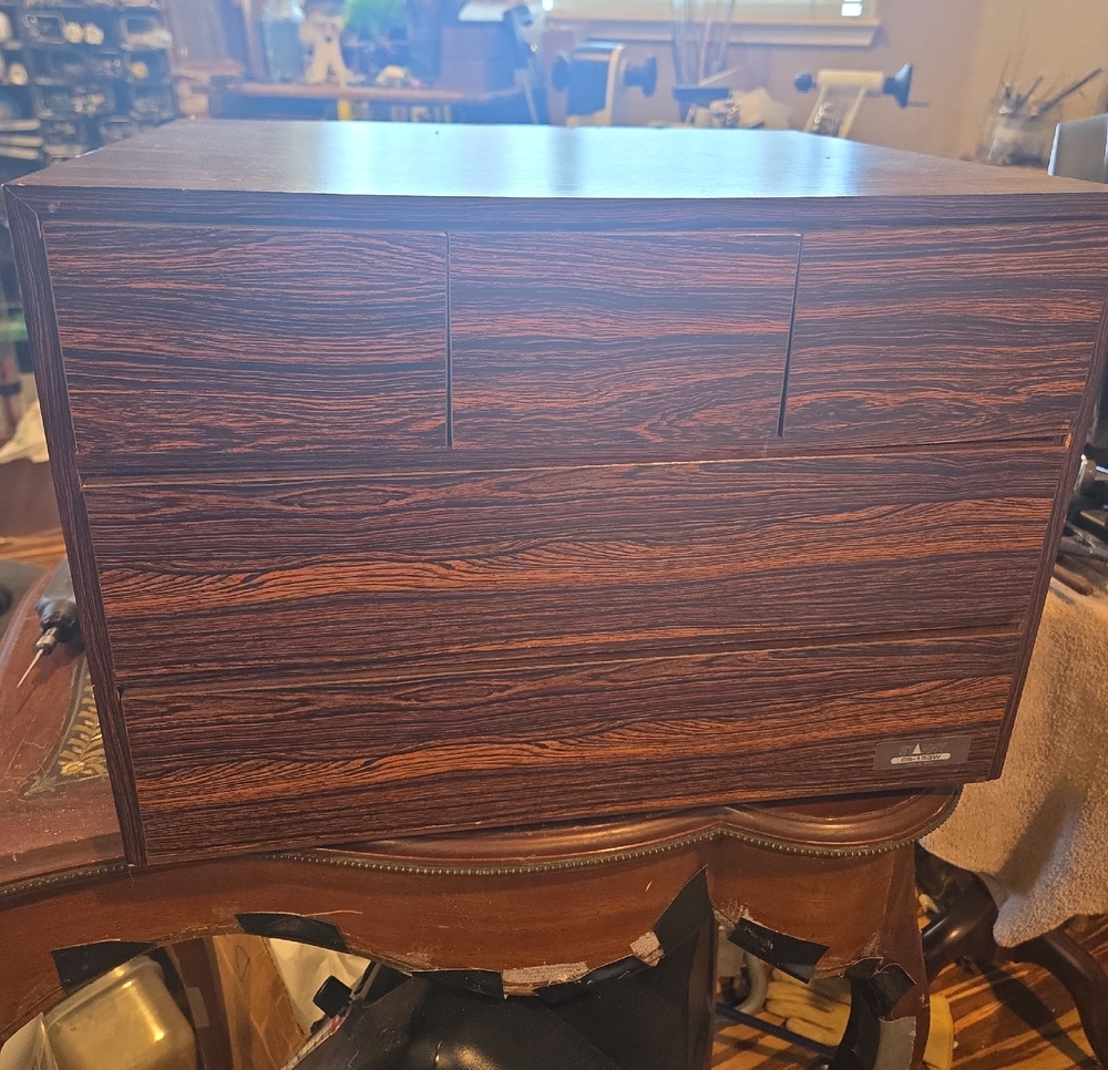 Vintage Stanny Rosewood Cassette Cabinet Holder CS-153W Japan